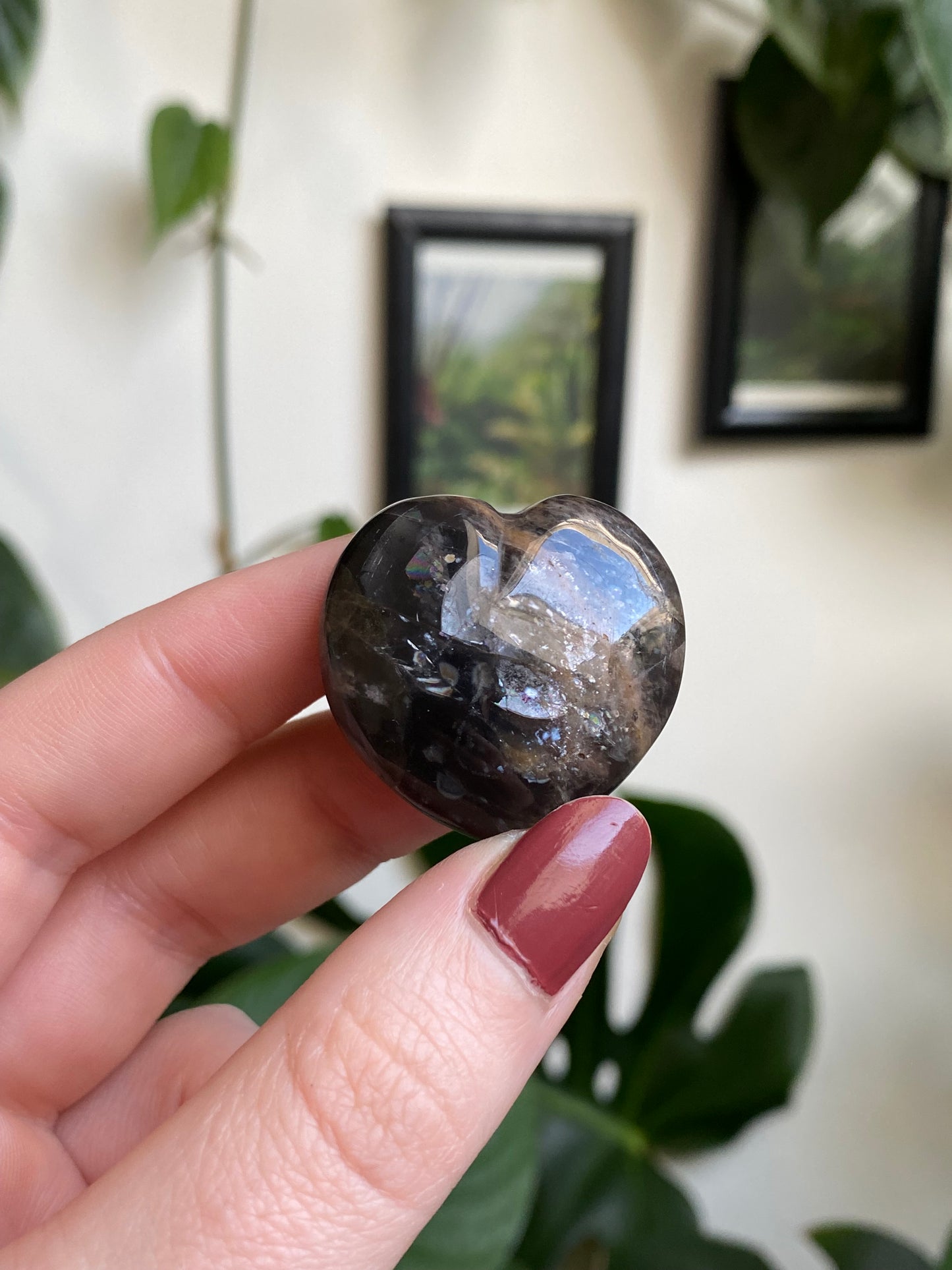 Schwarzer Mondstein Herz