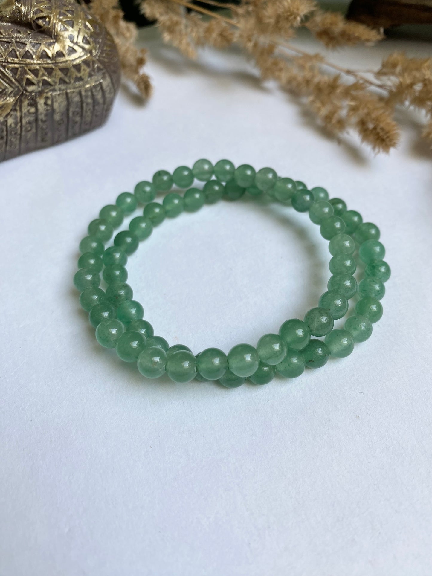 Grüner Aventurin Kugelarmband 6mm