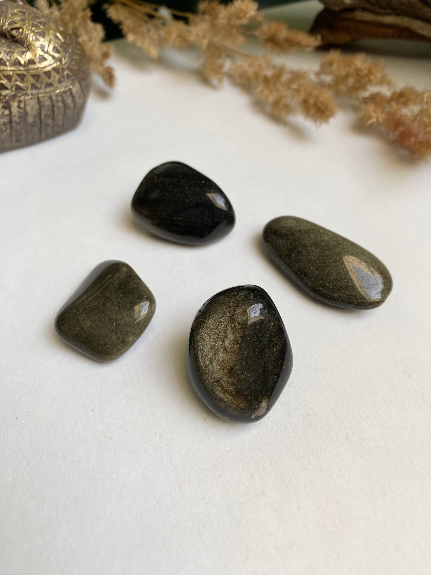 Gold Obsidian Trommelstein