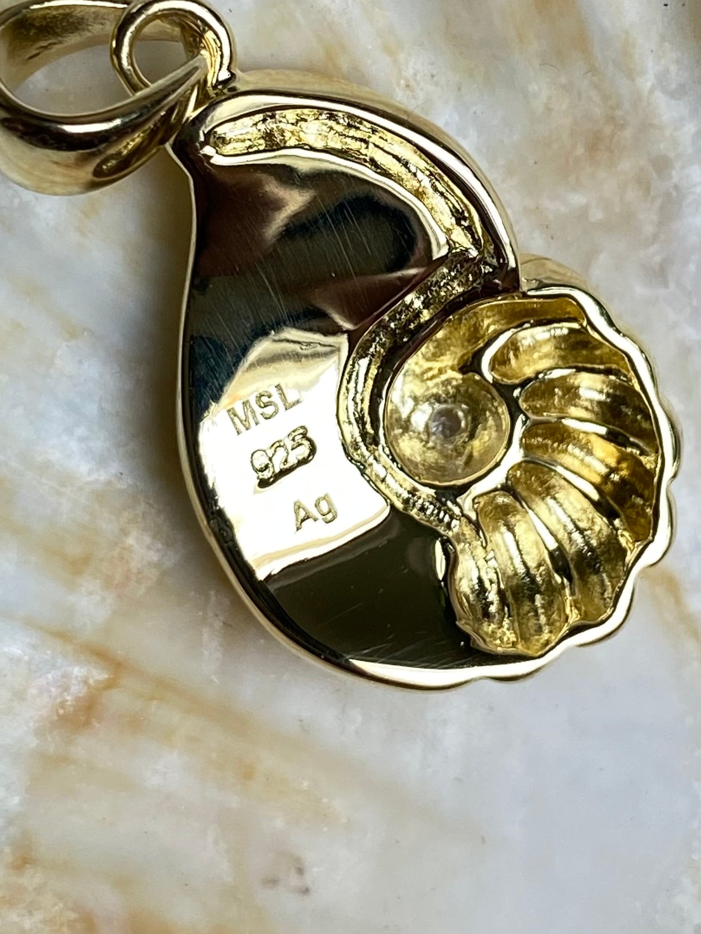 Larimar Anhänger 925 Silber vergoldet