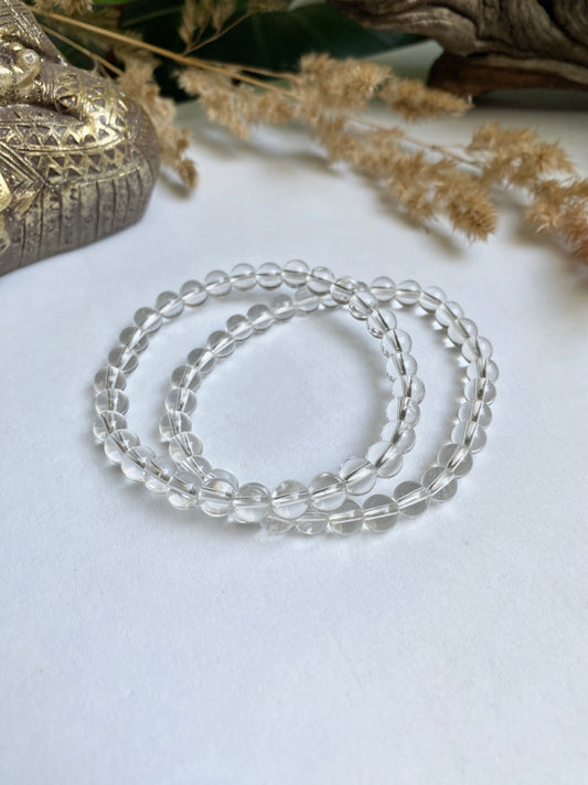 Bergkristall Kugelarmband 6mm