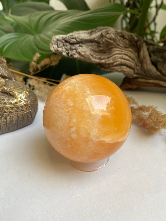 Orangencalcit Kugel 2